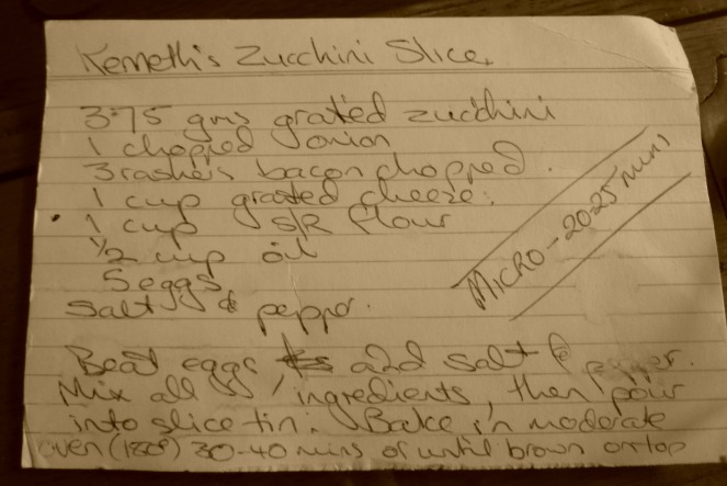 zucchini slice recipe, neighbours, fifty-something, boomers, midlife  