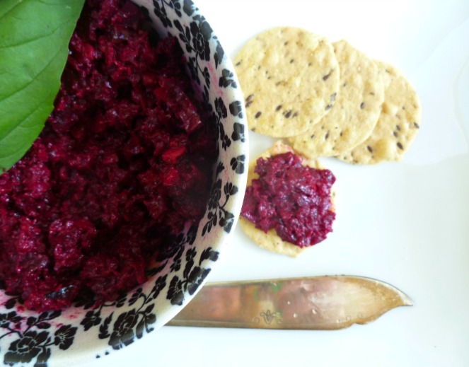 roast beetroot and walnut dip recipe, fresh beetroot recipe, grow your own, home grown veggies, boomers, midlife, fifty-something